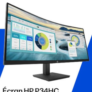 HP Moniteur P34HC – Écran Incurvé 34" WQHD – USB-C – Hauteur Ajustable