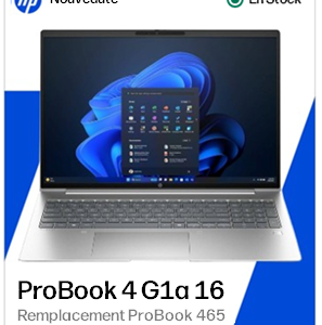 HP ProBook 4 G1a – AMD Ryzen 5-220 – 16GB / 512GB SSD – 16" WUXGA – WiFi / BT / Cam – Windows 11 Pro